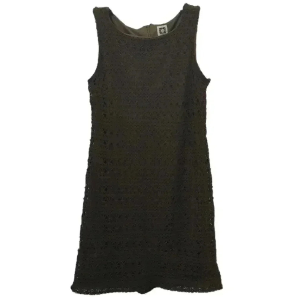 WOMEN'S Anne Klein olive green lacy sleeveless dress